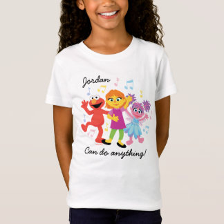 セサミストリート |ジュリア、エルモ&アビー踊り Tシャツ