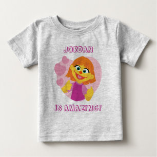 セサミストリート ジュリア ピンク ハート ベビーTシャツ