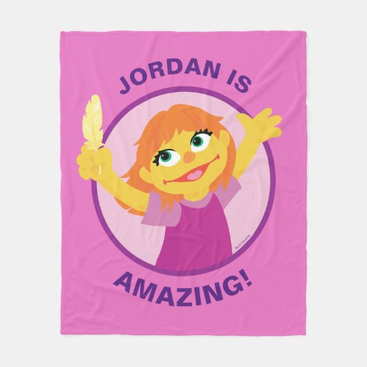 セサミストリート |ジュリア・ホールディング・フェザー フリースブランケット (正面)