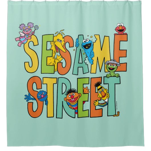 セサミストリート |セサミストリートタイプPals シャワーカーテン (正面)