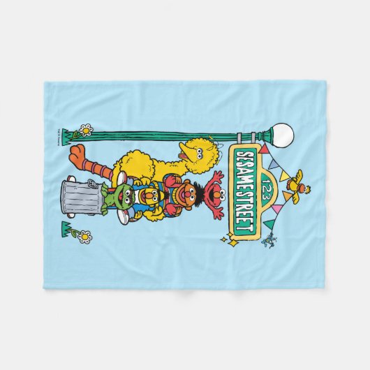 セサミストリート |セサミストリート記号 フリースブランケット (正面(横))