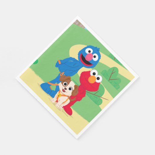 セサミストリート |タンゴウィズグローバー&エルモ スタンダードランチョンナプキン (角)