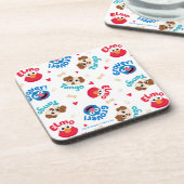 セサミストリート |タンゴ、エルモ、グローバーパターン コースター (左側)