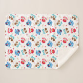 セサミストリート |タンゴ、エルモ、グローバーパターン シェルパブランケット (正面(横))