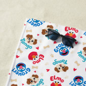 セサミストリート |タンゴ、エルモ、グローバーパターン ビーチタオル (インサイチュ)