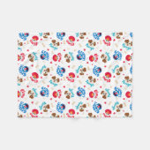 セサミストリート |タンゴ、エルモ、グローバーパターン フリースブランケット (正面(横))