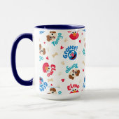 セサミストリート |タンゴ、エルモ、グローバーパターン マグカップ (左)