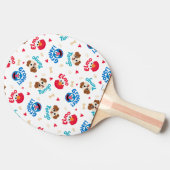 セサミストリート |タンゴ、エルモ、グローバーパターン 卓球ラケット (横)