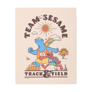 セサミストリート  チームごまトラック&フィールド メタルプリント