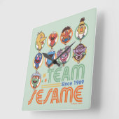 セサミストリート |チームごま1969年より スクエア壁時計 (傾斜)