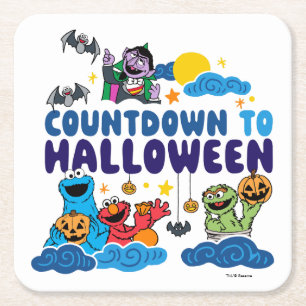 セサミストリート ハロウィーンへのカウントダウン スクエアペーパーコースター