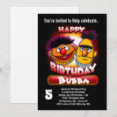 セサミストリート|バート&アーニーのテーマの誕生日 - TM/ 招待状 (正面/裏面)