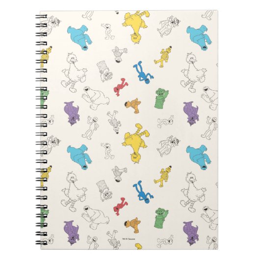 セサミストリート パルズ | カラフルなヴィンテージ パターン ノートブック (正面)