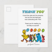 セサミストリート パルズ | バースデーバルーン - サンクスノート ポストカード (正面/裏面)