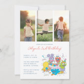 セサミストリート パルズ パステル | 1歳の誕生日 招待状 (正面)