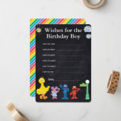 セサミストリート パルズ 黒板 誕生日 男の子の願い ノートカード (正面/裏面インサイチュ)