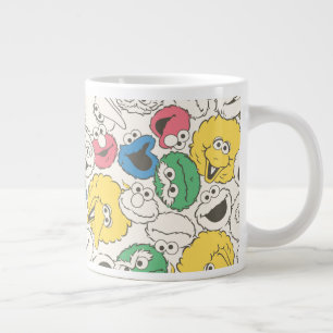 セサミストリート パル ビッグヘッド コア パターン ジャンボコーヒーマグカップ