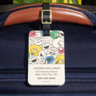 セサミストリート パル   ビッグヘッド コア パターン ラゲッジタグ