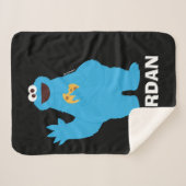 セサミストリート パーソナライズされた| Cookie Monster シェルパブランケット (正面(横))