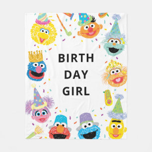 セサミストリート パーティー コンフェティ 誕生日 フリースブランケット
