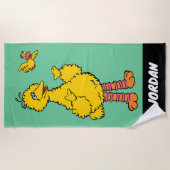 セサミストリート |ビッグバードとリトルバード |名前の追加 ビーチタオル (正面)