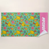 セサミストリート |ビッグバードとリトルバード |名前の追加 ビーチタオル (正面)