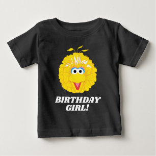 セサミストリート  ビッグバード誕生日ガール ベビーTシャツ