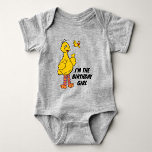 セサミストリート  ビッグバード&リトルバード誕生日 ベビーボディスーツ