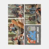 セサミストリート |ファミリーキャンプ |写真のコラージュ フリースブランケット (正面)