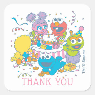 セサミストリート ベビー初の誕生日 – ありがとう スクエアシール