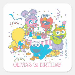 セサミストリート ベビー初誕生日 スクエアシール