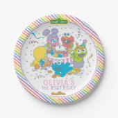 セサミストリート |ベビー初誕生日 ペーパープレート (正面)
