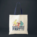 セサミストリート | モンスターダンスパーティ トートバッグ<br><div class="desc">このレトロなグラフィックには、ビッグバード、エルモ、クッキーモンスターが登場し、「モンスターダンスパーティ！」というテキストが含まれています。 © 2022 セサミワークショップ。 www.sesamestreet.org</div>