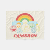 セサミストリート |レインボーグラフィック |名前の追加 フリースブランケット (正面(横))