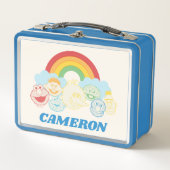 セサミストリート |レインボーグラフィック |名前の追加 メタルランチボックス (正面)