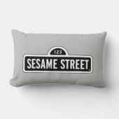 セサミストリート |ロゴ(&W) ランバークッション (正面)