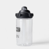 セサミストリート |ロゴ(&W) |名前の追加 ウォーターボトル (背面)