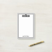 セサミストリート |ロゴ(&W) |名前の追加 ポストイット (デスク上)