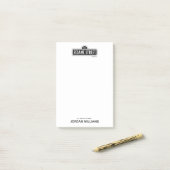 セサミストリート |ロゴ(&W) |名前の追加 ポストイット (デスク上)