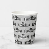 セサミストリート |ロゴ(&W) 紙コップ (右)
