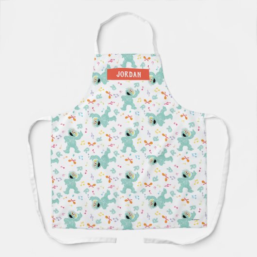 セサミストリート |ロシタ音楽の落書きパターン エプロン (正面)