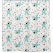 セサミストリート |ロシタ音楽の落書きパターン シャワーカーテン (正面)