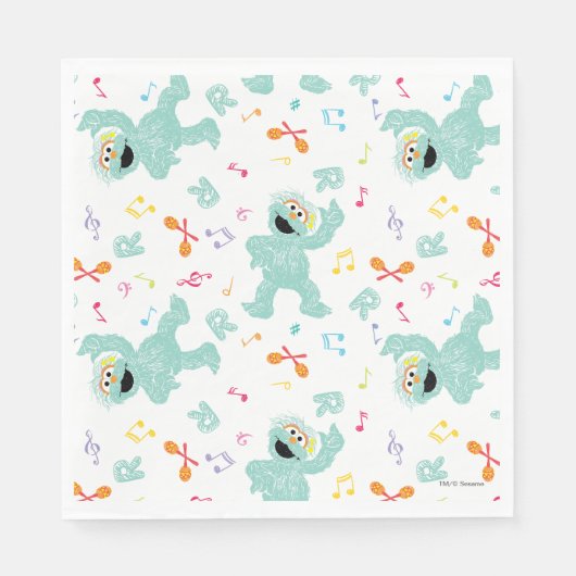 セサミストリート |ロシタ音楽の落書きパターン スタンダードランチョンナプキン (正面)