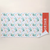 セサミストリート |ロシタ音楽の落書きパターン ビーチタオル (正面)