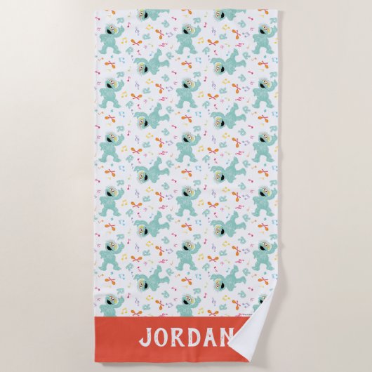 セサミストリート |ロシタ音楽の落書きパターン ビーチタオル (正面)