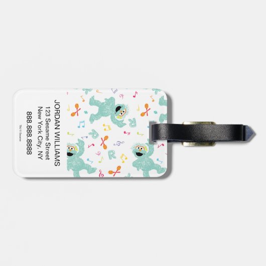 セサミストリート |ロシタ音楽の落書きパターン ラゲッジタグ (裏面横)