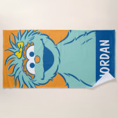 セサミストリート |ロシパーソナライズされたタ ビーチタオル (正面)