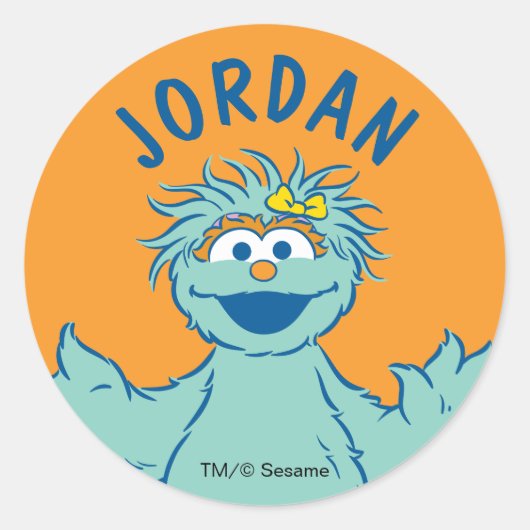 セサミストリート |ロシパーソナライズされたタ ラウンドシール (正面)