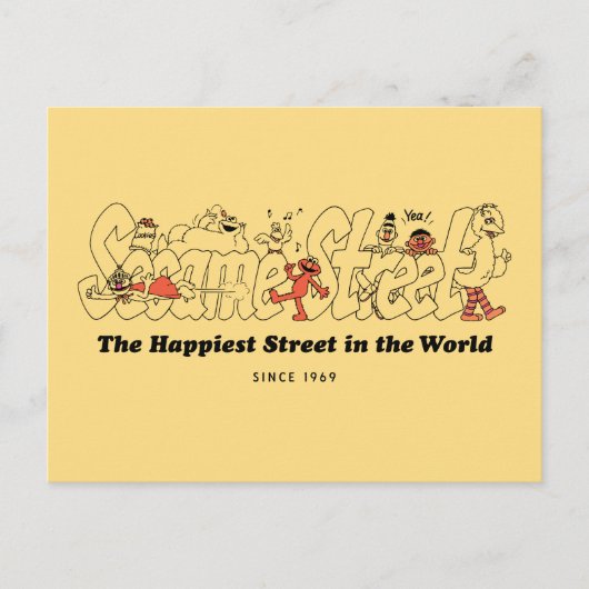 セサミストリート |世界で最も幸せな通り ポストカード (正面)