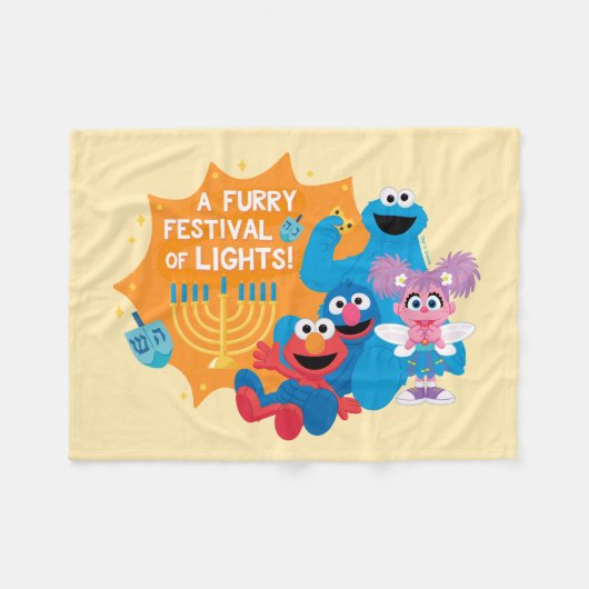 セサミストリート | 光の激しいフェスティバル! フリースブランケット (正面(横))
